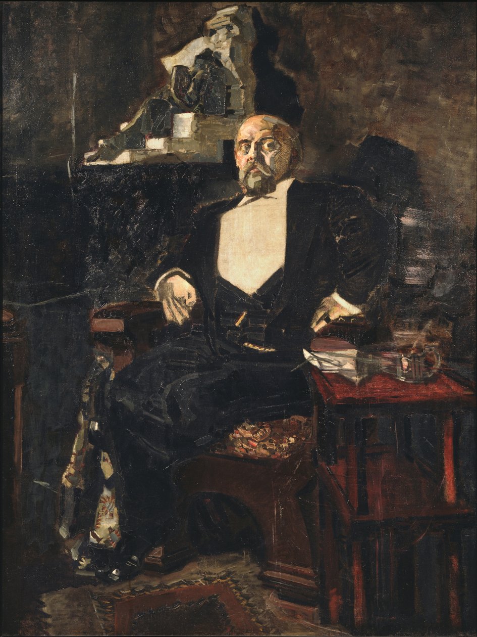 Portrett av grunnleggeren av den første russiske private operaen Savva Mamontov 1841-1918, 1897 av Mikhail Aleksandrovich Vrubel