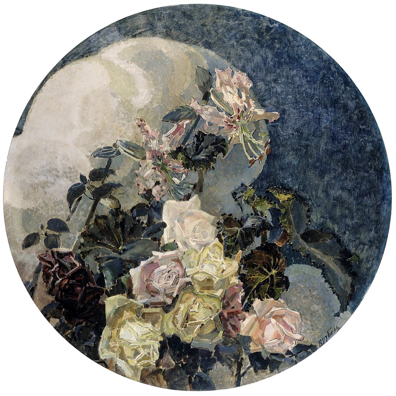 Roser og orkideer, 1894. av Mikhail Aleksandrovich Vrubel