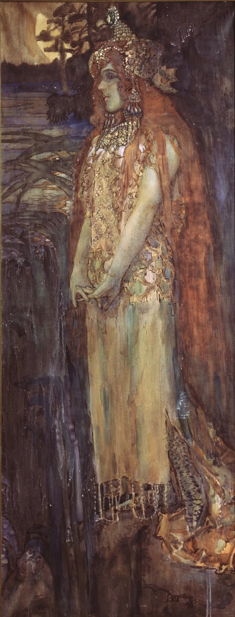 Sanger Nadezhda Zabela-Vrubel som Volkhov Princesses un te opera Sadkoby N. Rimsky-Korsakov, 1898 av Mikhail Aleksandrovich Vrubel