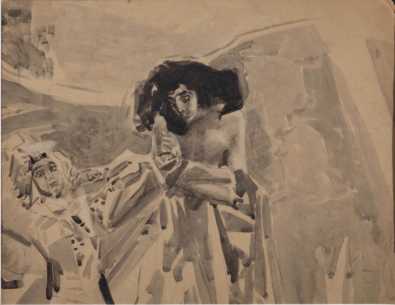 Tamaras dans. Illustrasjon til diktet Demonen av Mikhail Lermontov, 1890-1891 av Mikhail Aleksandrovich Vrubel