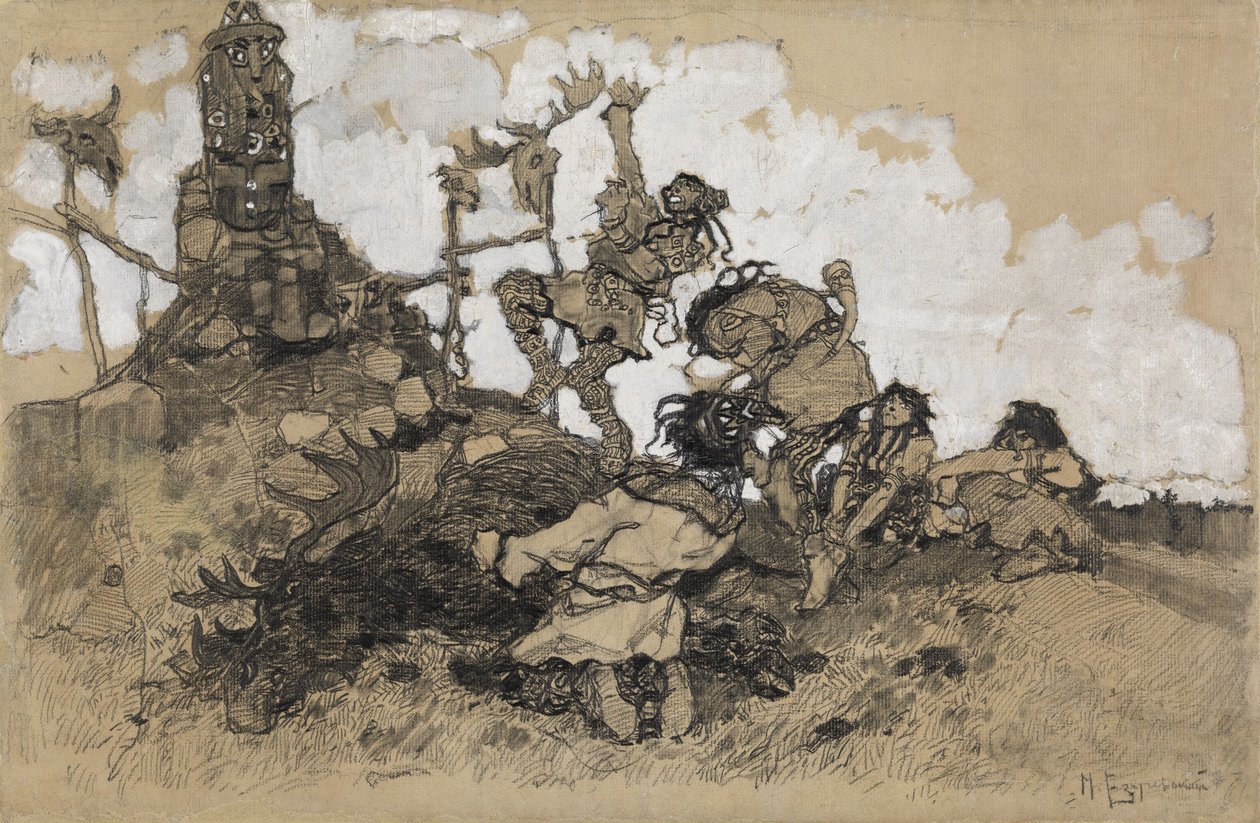 Tilbeder idoler av Mikhail Dmitrievich Ezuchevsky