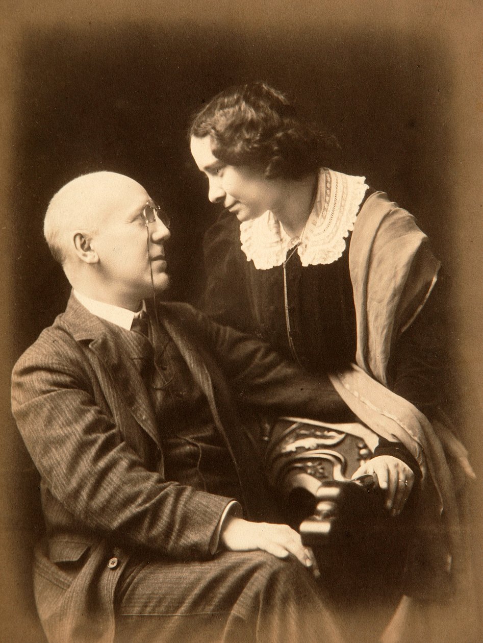 Fyodor Sologub, russisk poet, med sin kone Anastasia, tidlig på 1900-tallet. av Mikhail Leshchinsky