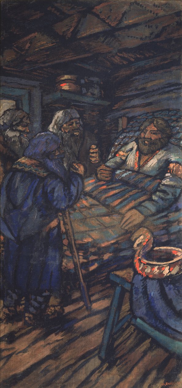Storhertug Vladimir I. Svyatoslavichs bryllup Triptych, sidepanel, 1920-tallet av Mikhail Nikolayevich Yakovlev