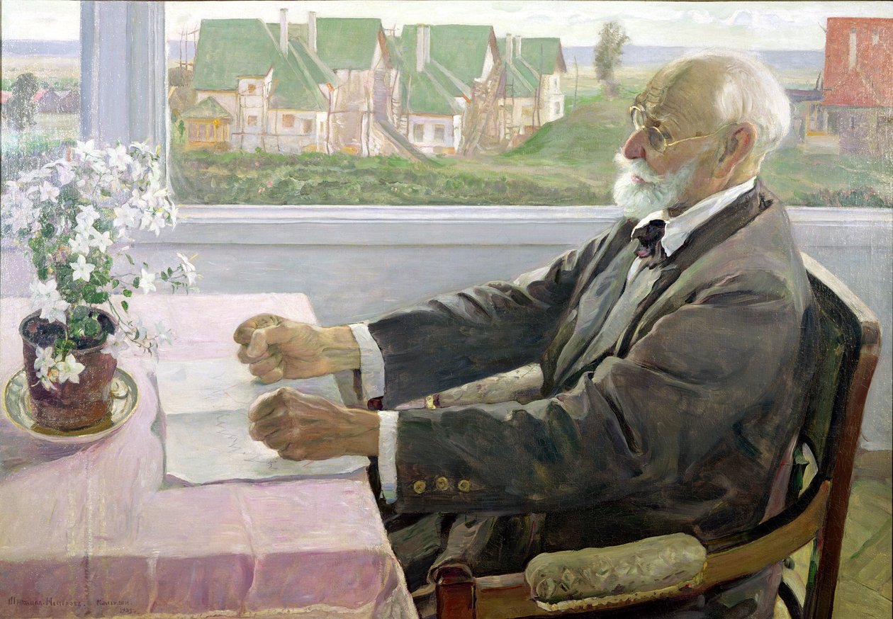 Ivan Petrovich Pavlov (1849-1936) i sitt hus i Koltushy, nær St. Petersburg, 1935 av Mikhail Vasilievich Nesterov