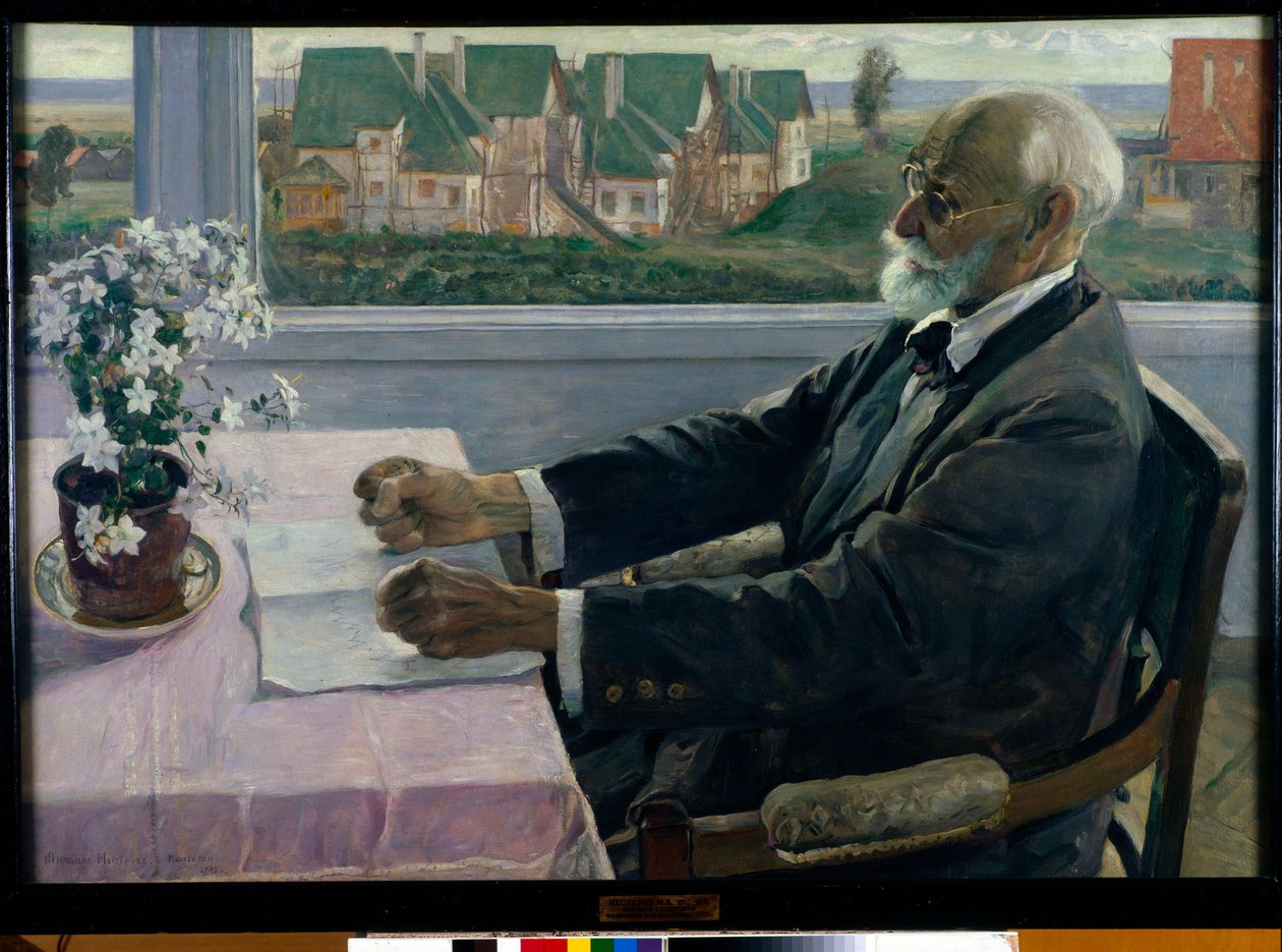 Portrett av fysiologen, psykologen og legen Ivan Petrovich Pavlov - Maleri av Mikhail Vasilyevich Nesterov (1862-1942), olje på lerret av Mikhail Vasilievich Nesterov