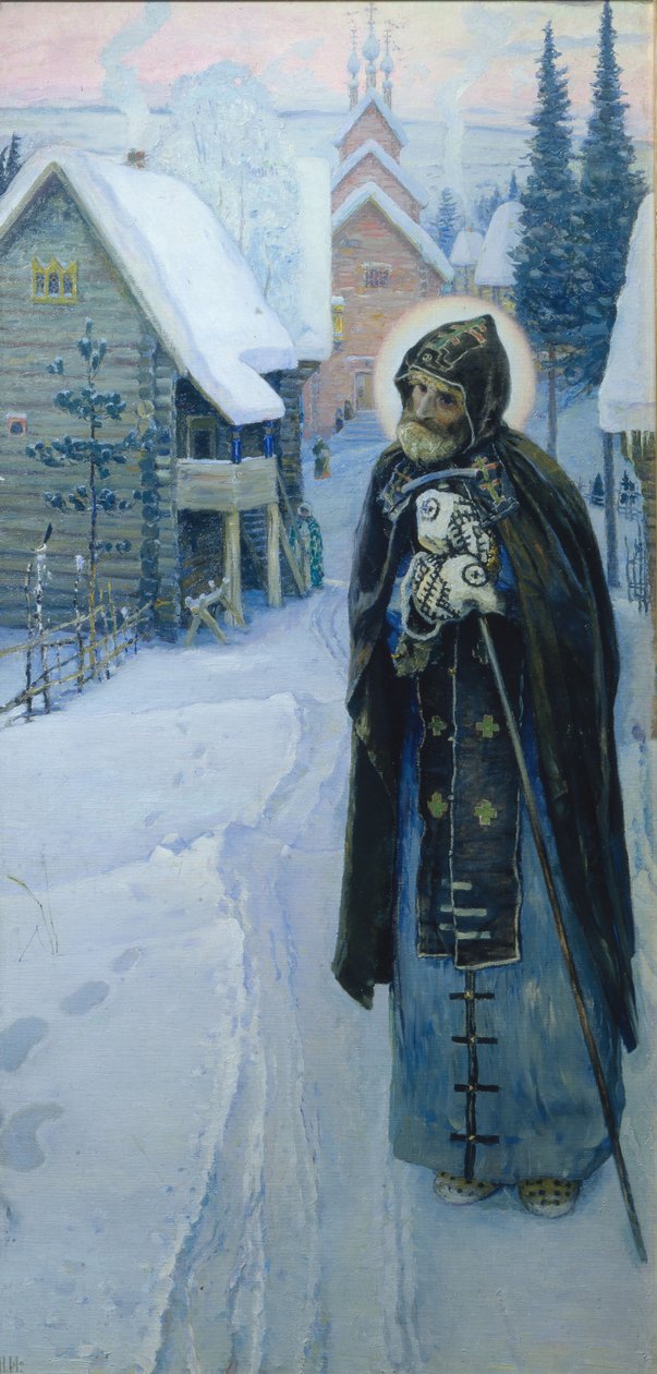 Saint Sergius arbeider Triptych, høyre del, 1896 av Mikhail Vasilievich Nesterov