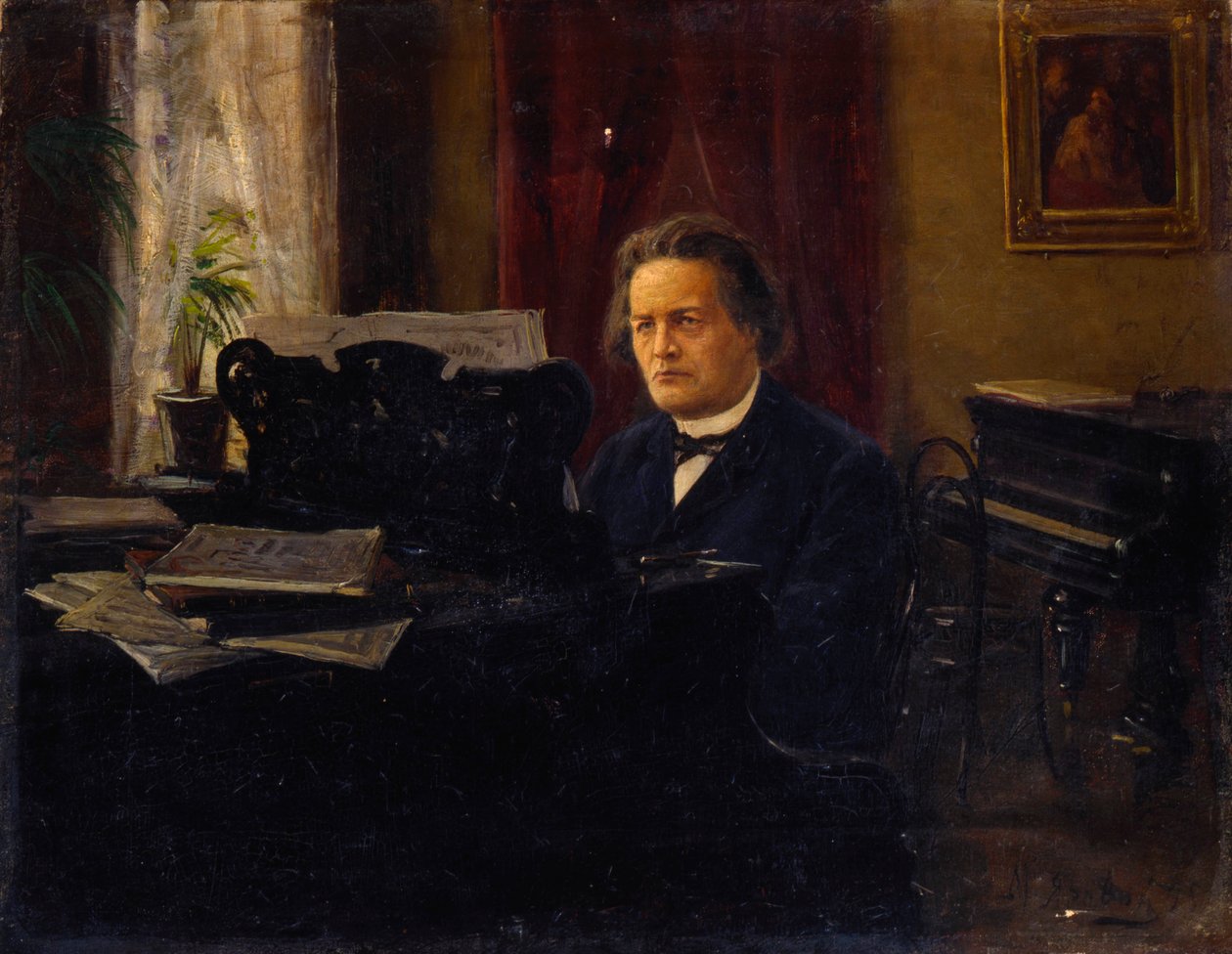 Portrett av komponisten Anton Rubinstein, sent på 1800-tallet av Mikhail Yarovoy