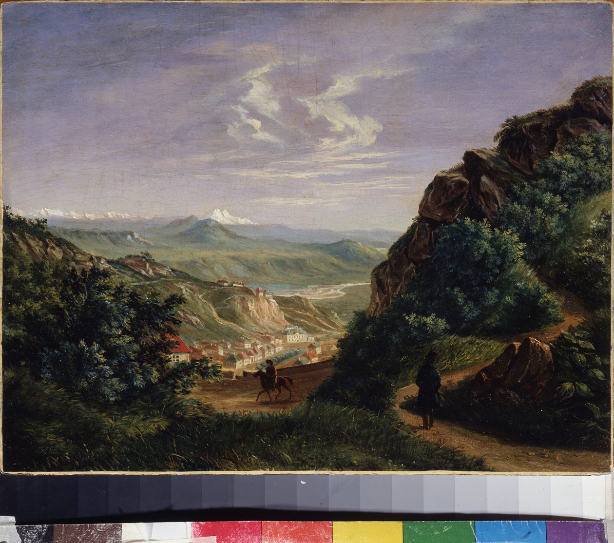 Utsikt over Pyatigorsk, Russland (Utsikt over Pyatigorsk). Maleri av Mikhail Yuryevich Lermontov (1814-1841), olje på lerret av Mikhail Yuryevich Lermontov