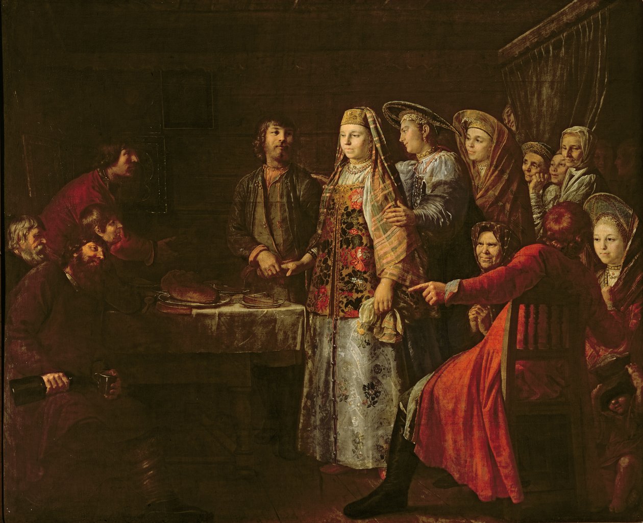 Vi feirer bryllupsavtalen, 1777 av Mikhail Shibanov