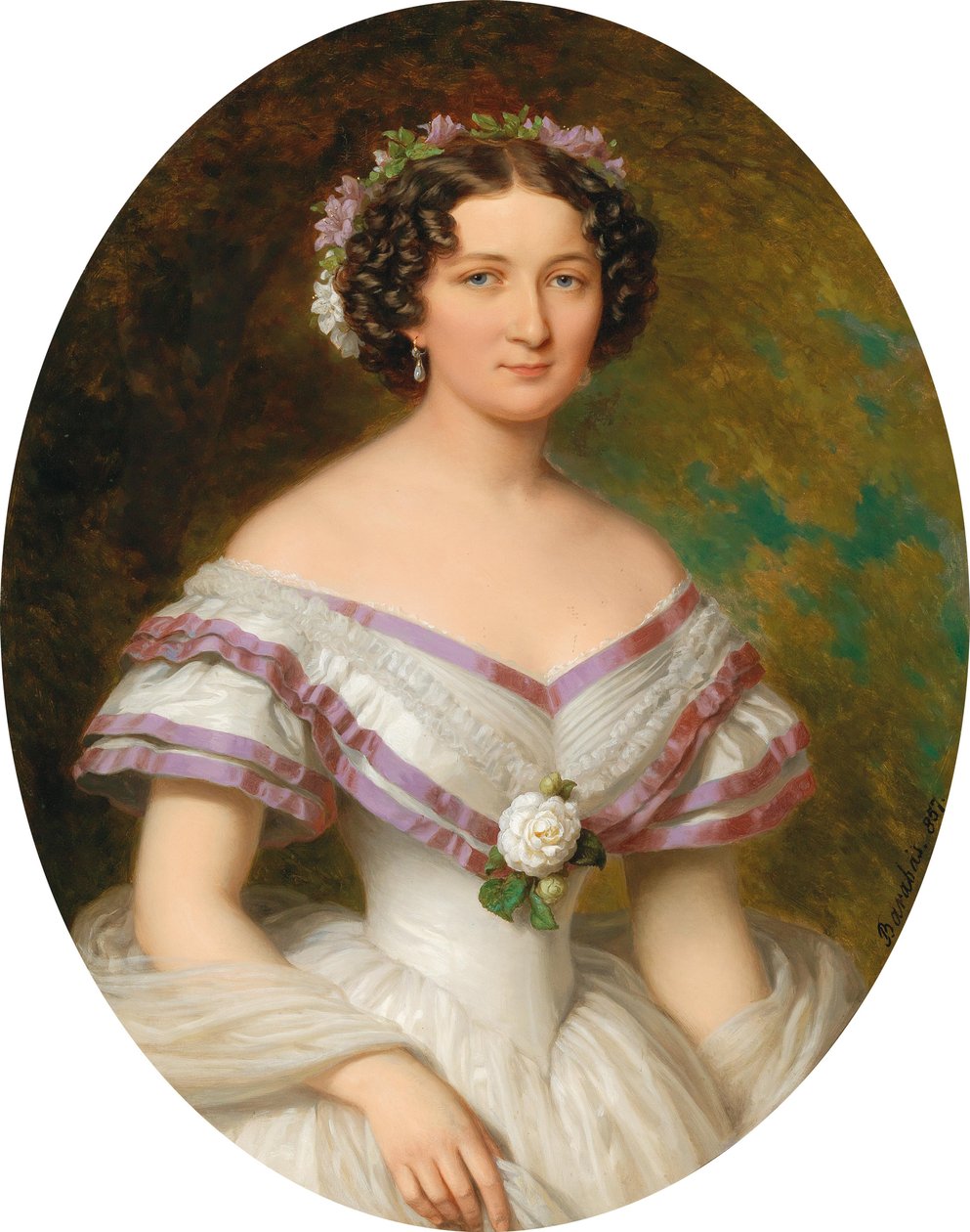 Portrett av grevinne Maria Gabriella Josepha Anna Szápáry 1834-1912, født Atzél de Borosjenö, 1857. av Miklós Barabás