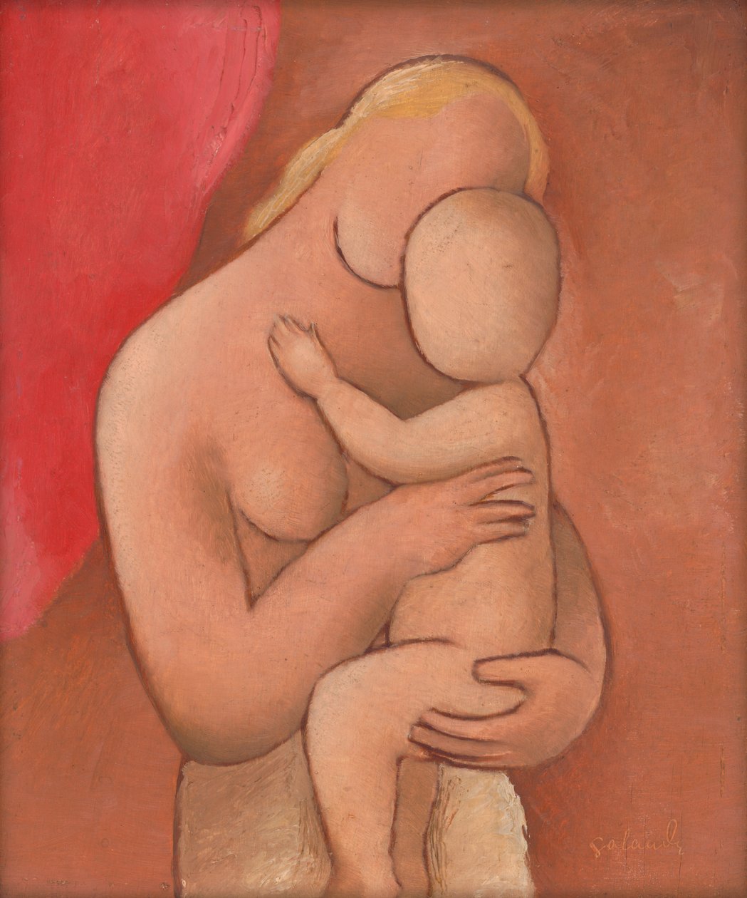 Mor og baby, ca. 1934 (olje på kryssfiner) av Mikulas Galanda