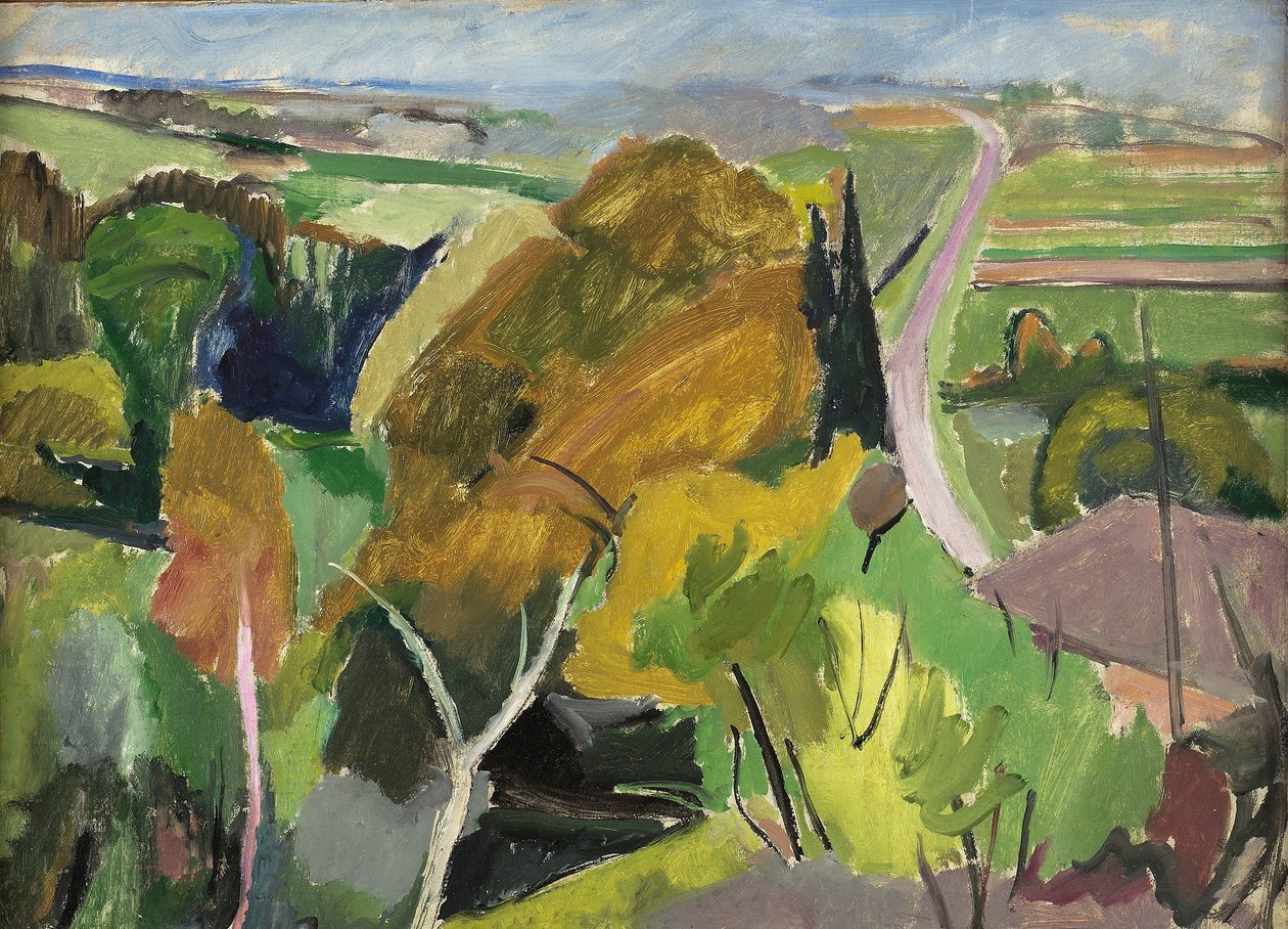 Høstlandskap, Lot et Garonne, ca.1930 av Mildred Bendall