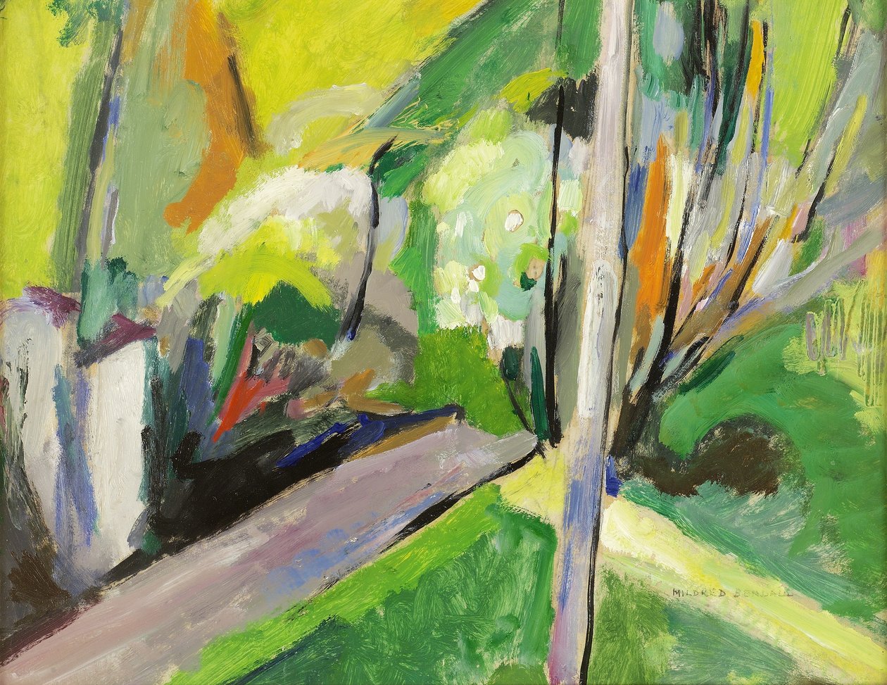 Landsstien, ca. 1935 (olje på papir lagt på panel) av Mildred Bendall