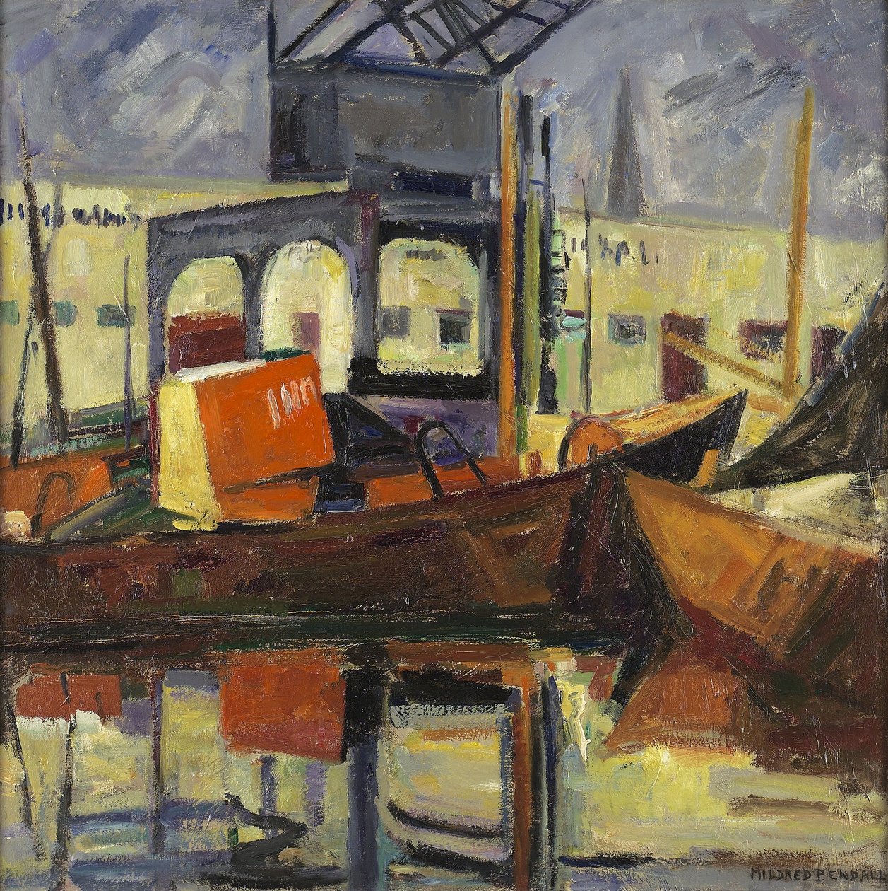 Havnen i Bordeaux, ca. 1945 av Mildred Bendall