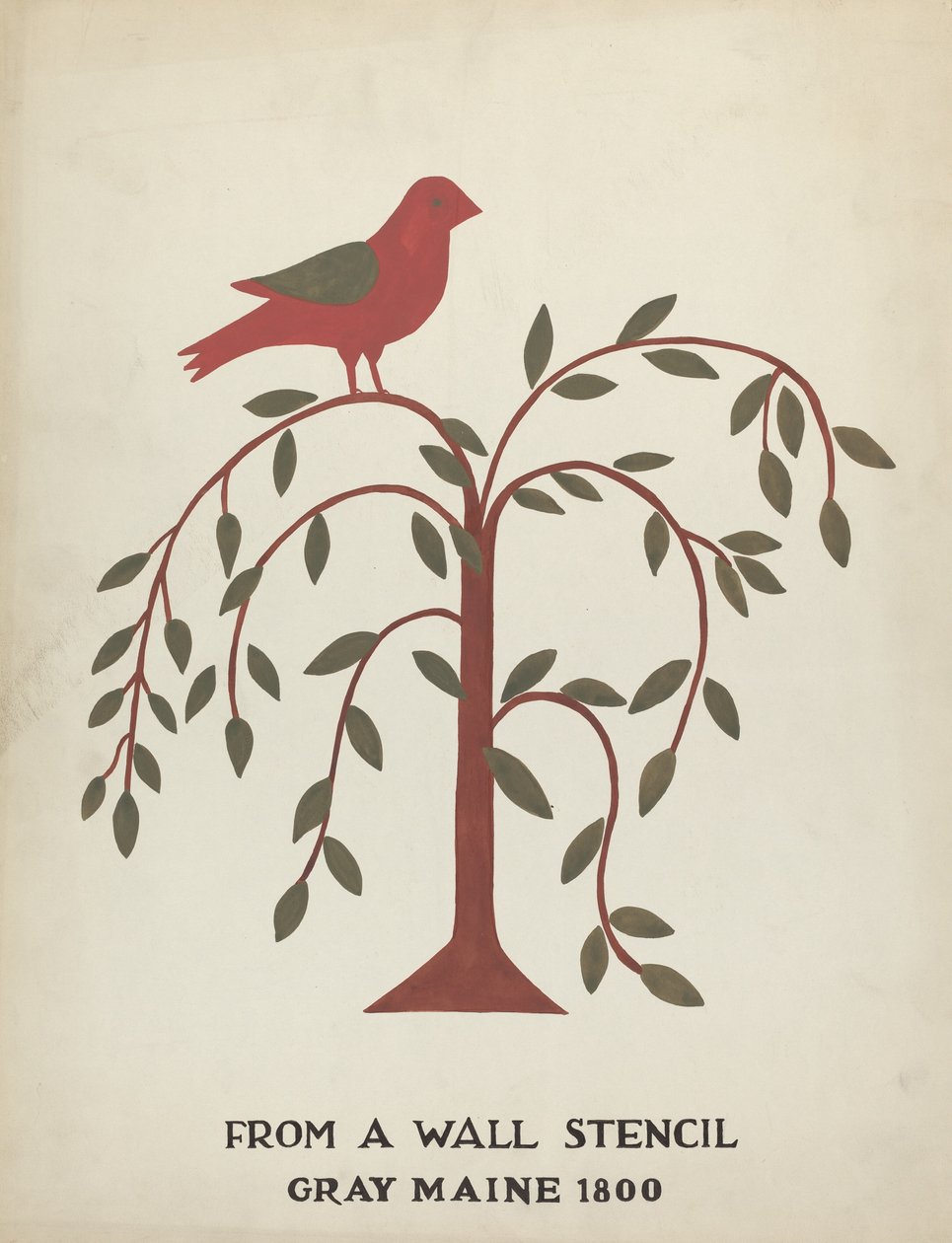 Design fra Gray, Maine 1800 (nr. 1): Fra foreslått portefølje "Maine Wall Stencils" av Mildred E. Bent