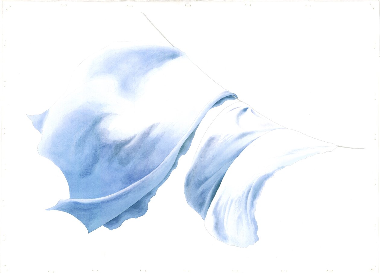 Laken og putetrekk i Tiree Wind, 2004 (wc på papir) av Miles Contemporary Artist Thistlethwaite