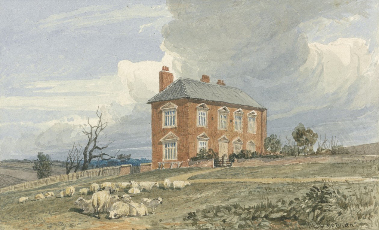 Irmingland Hall, Norfolk (wc med blekk over grafitt på vevd papir) av Miles Edmund Cotman