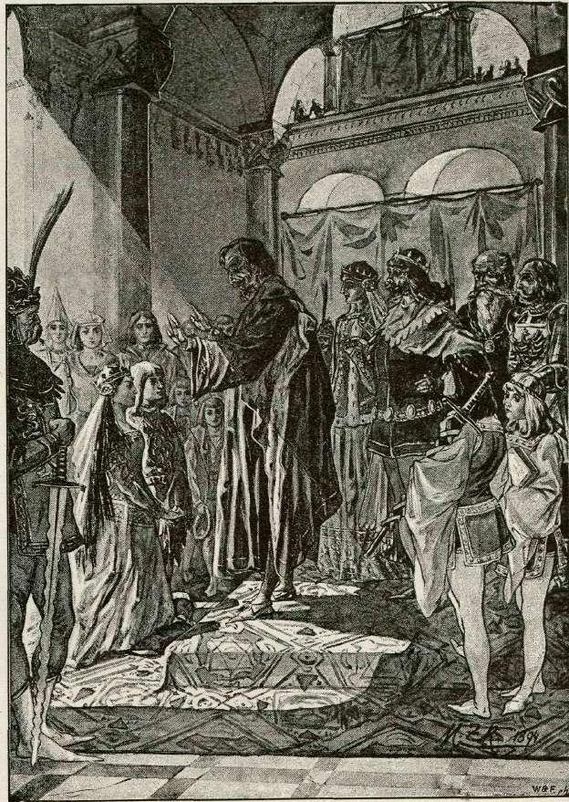 Illustrasjon av Janezicas roman Gospa s pristaven av Miljutin Zarnik