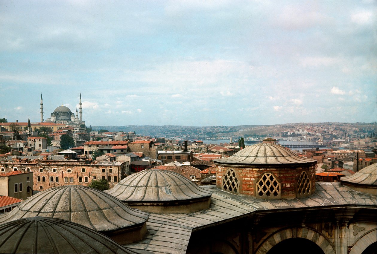 Ottomansk arkitektur: utsikt over byen med Suleymaniye-moskeen (1550-1557) av Mimar Sinan