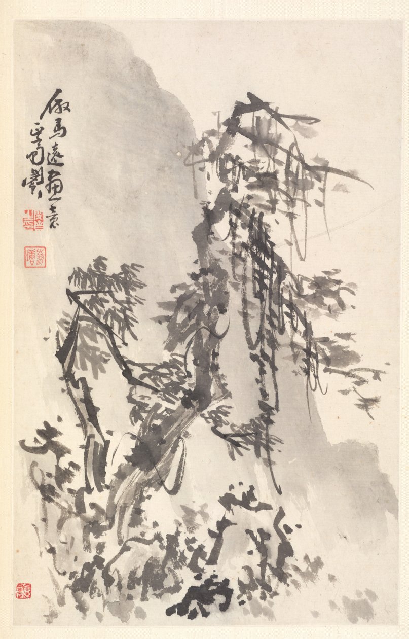 Landskap som Ma Yuan, 1788. av Min Zhen
