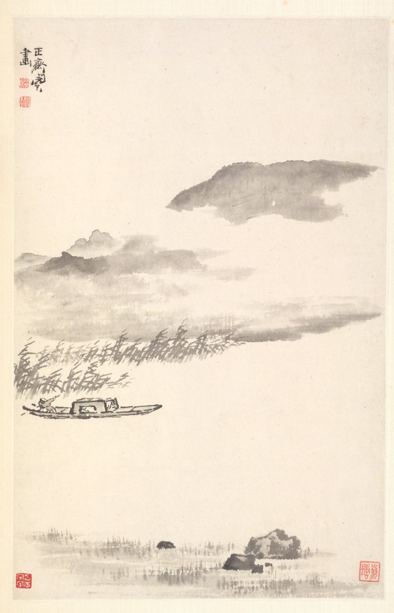 Elvelandskap, 1788. av Min Zhen