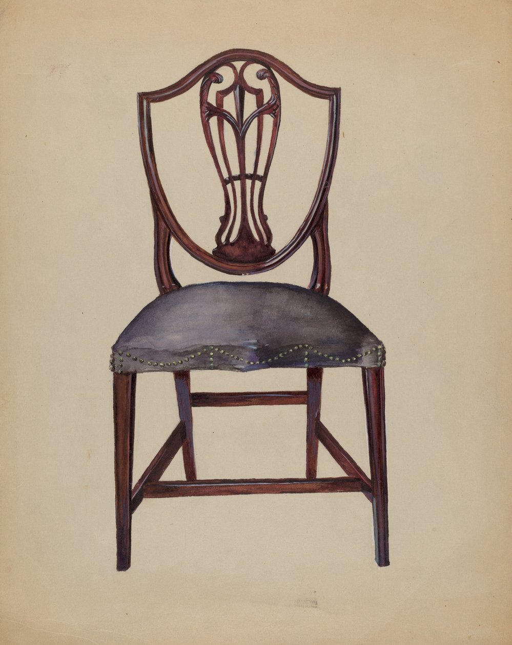 Stol, ca. 1936 (akvarell og gouache på papir) av Mina Lowry