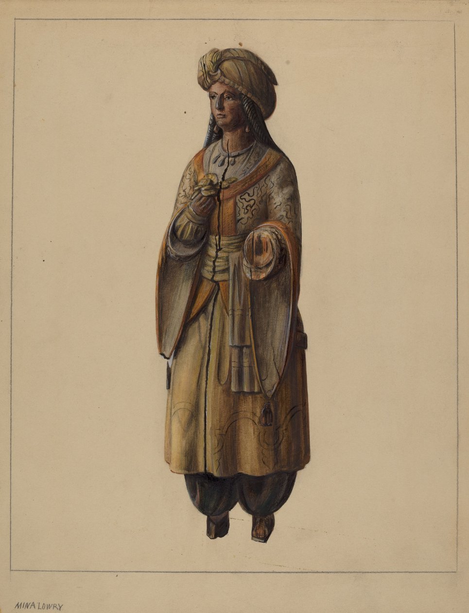 Sigarbutikkfigur, ca. 1937. av Mina Lowry