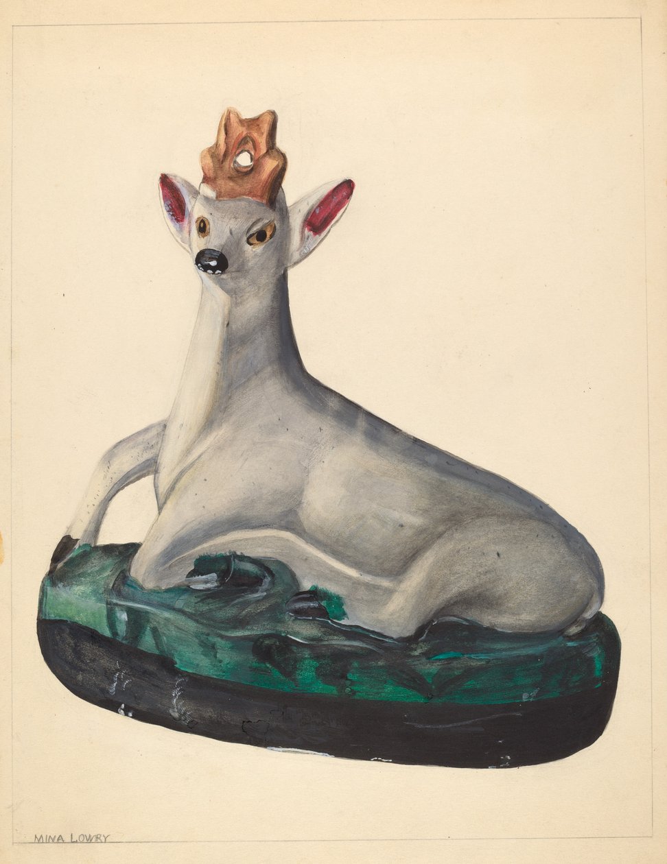 Hjortefigur, ca. 1936. av Mina Lowry