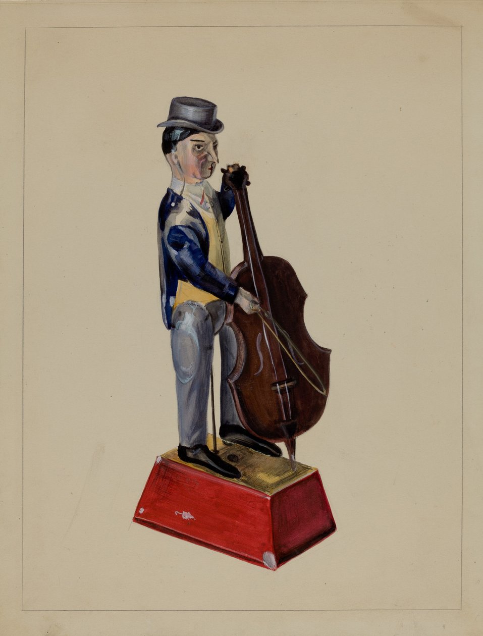 Mann med cello av Mina Lowry
