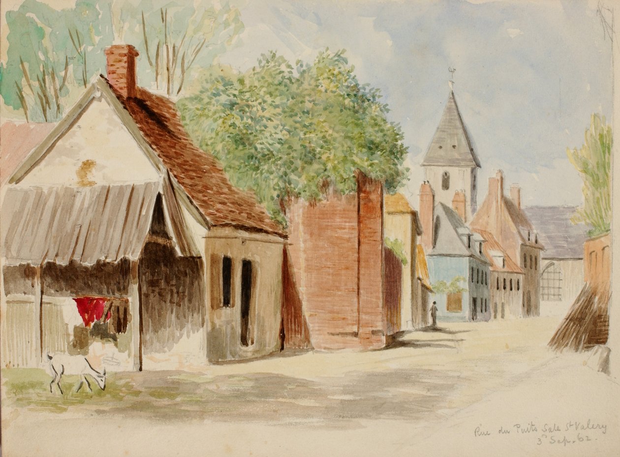 Rue du Puits Sale, St. Valery, 1862. av Miner Kilbourne Kellogg