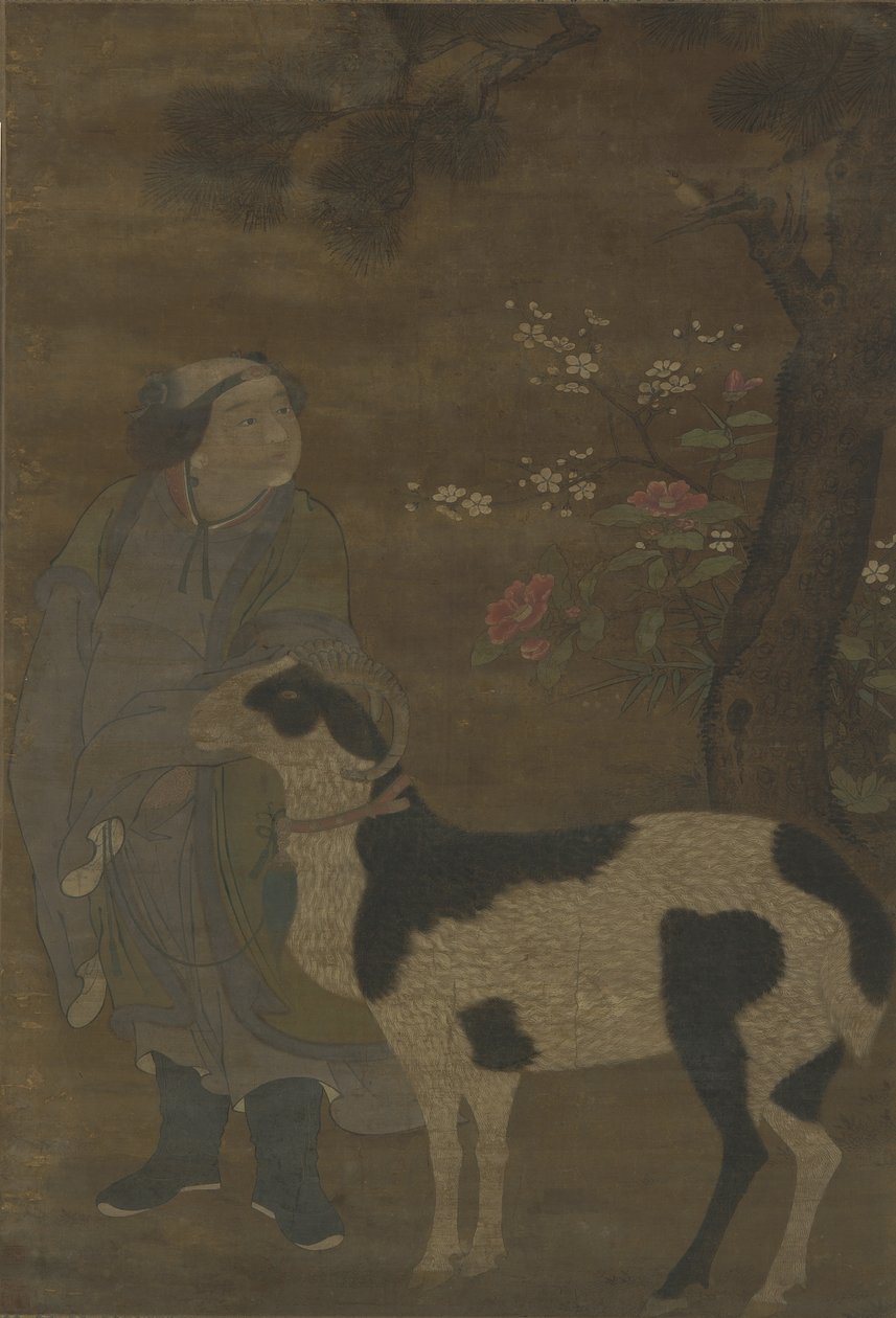 En adelig gutt og geiten hans av Ming Dynasty Chinese School
