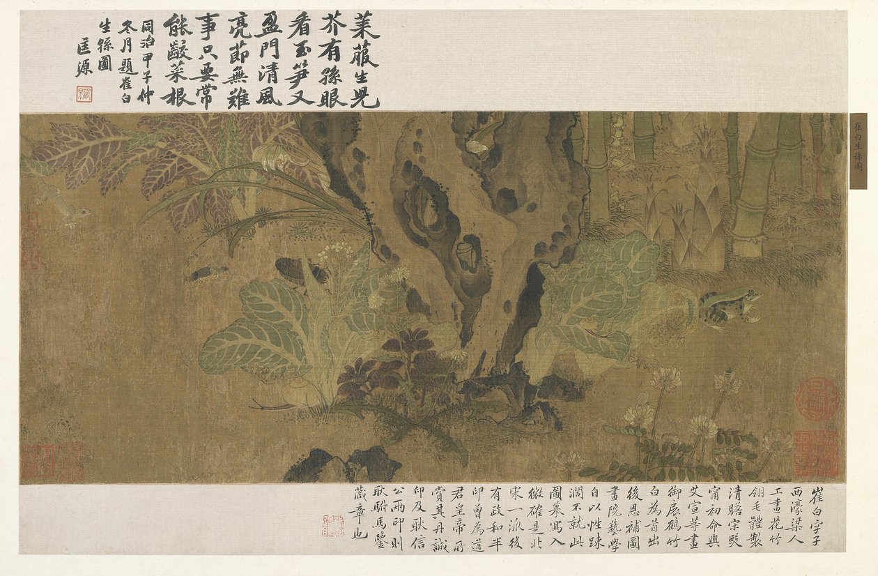 Bambus, frosk og insekter av Ming Dynasty Chinese School