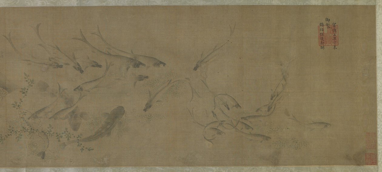 Fisk og vann ugress av Ming Dynasty Chinese School