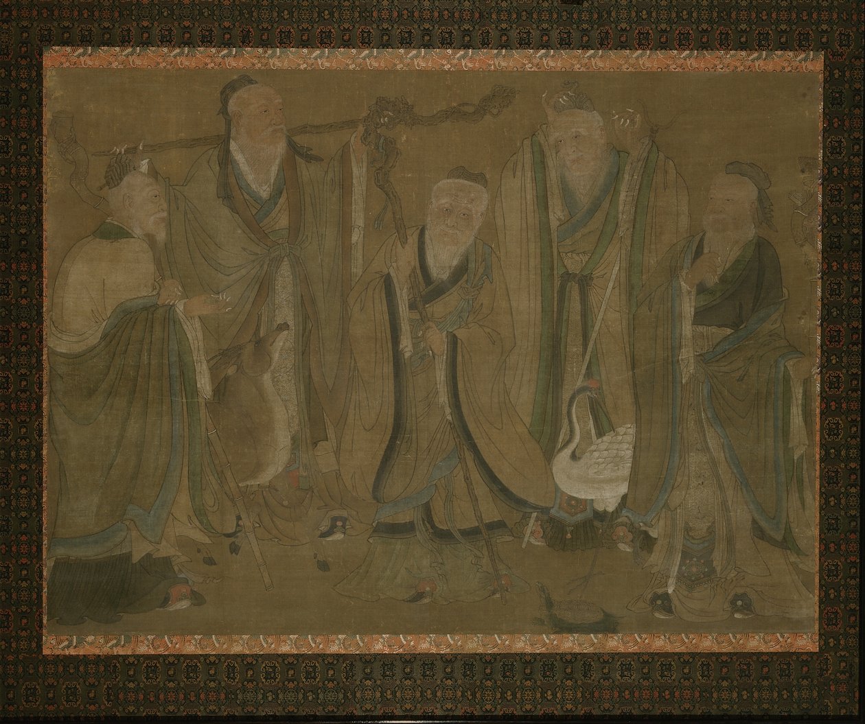 Fem vismenn, 1400-begynnelsen av 1500-tallet av Ming Dynasty Chinese School