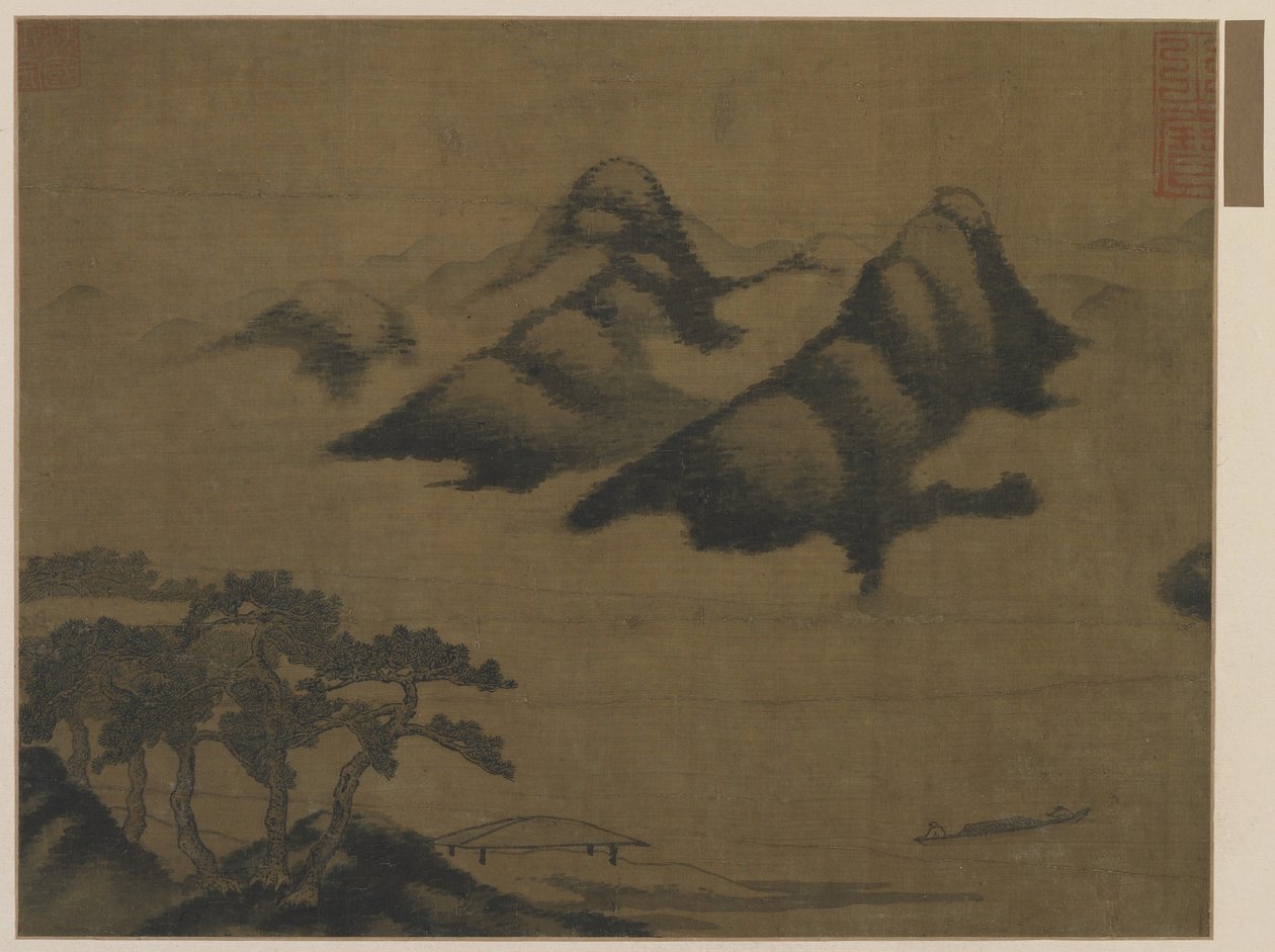 Landskap av Ming Dynasty Chinese School
