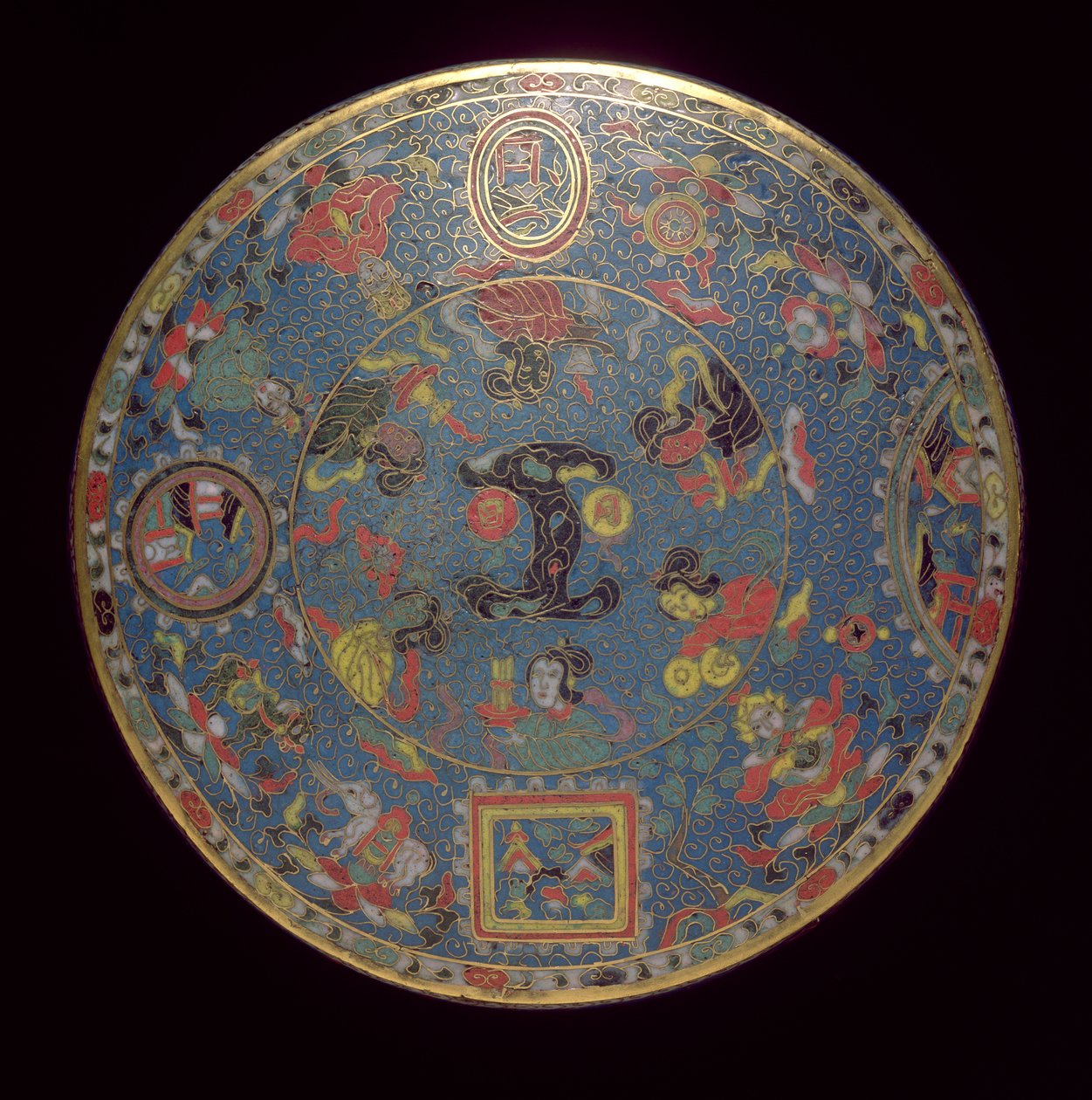 Mandala (cloisonne-emalje) (se også 272151) av Ming Dynasty Chinese School