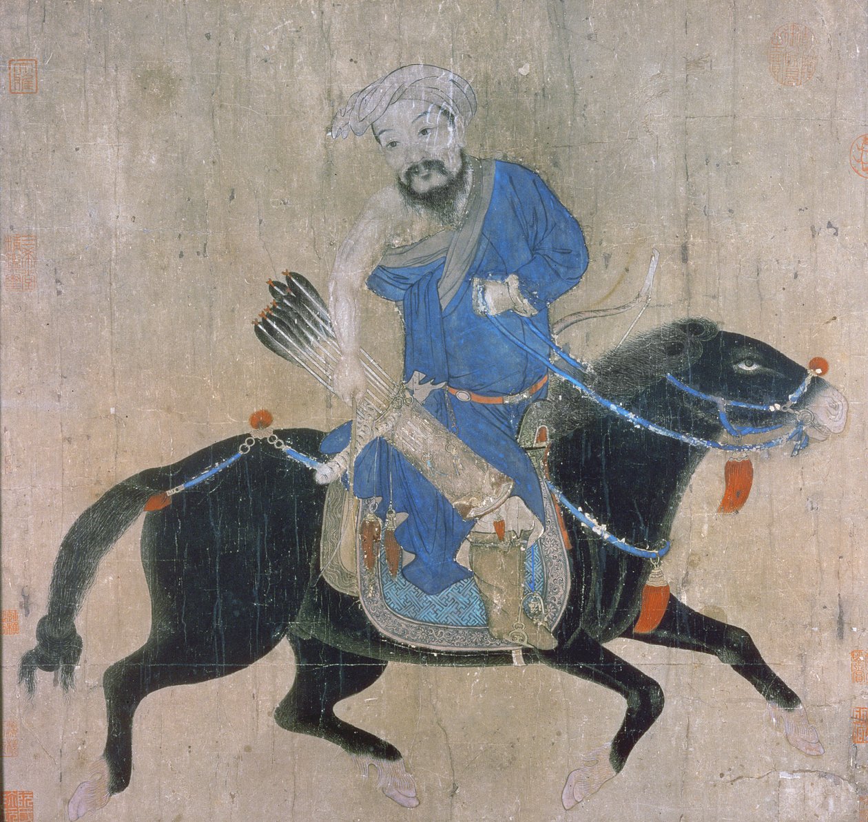 Mongolsk bueskytter til hest, fra segl fra keiser Ch