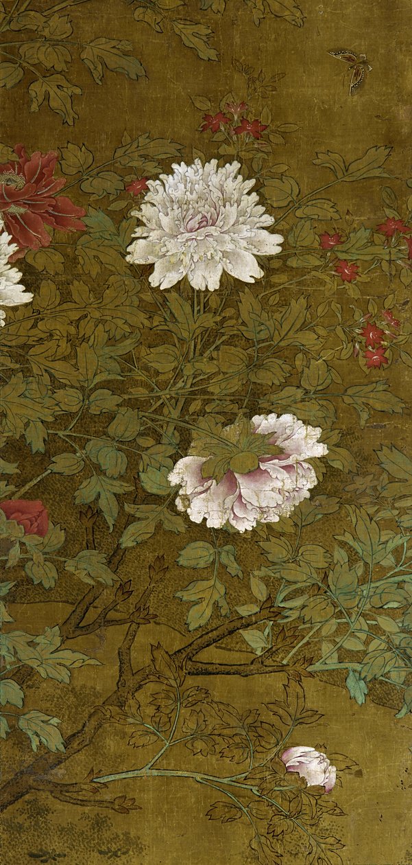 Peoner og sommerfugl av Ming Dynasty Chinese School