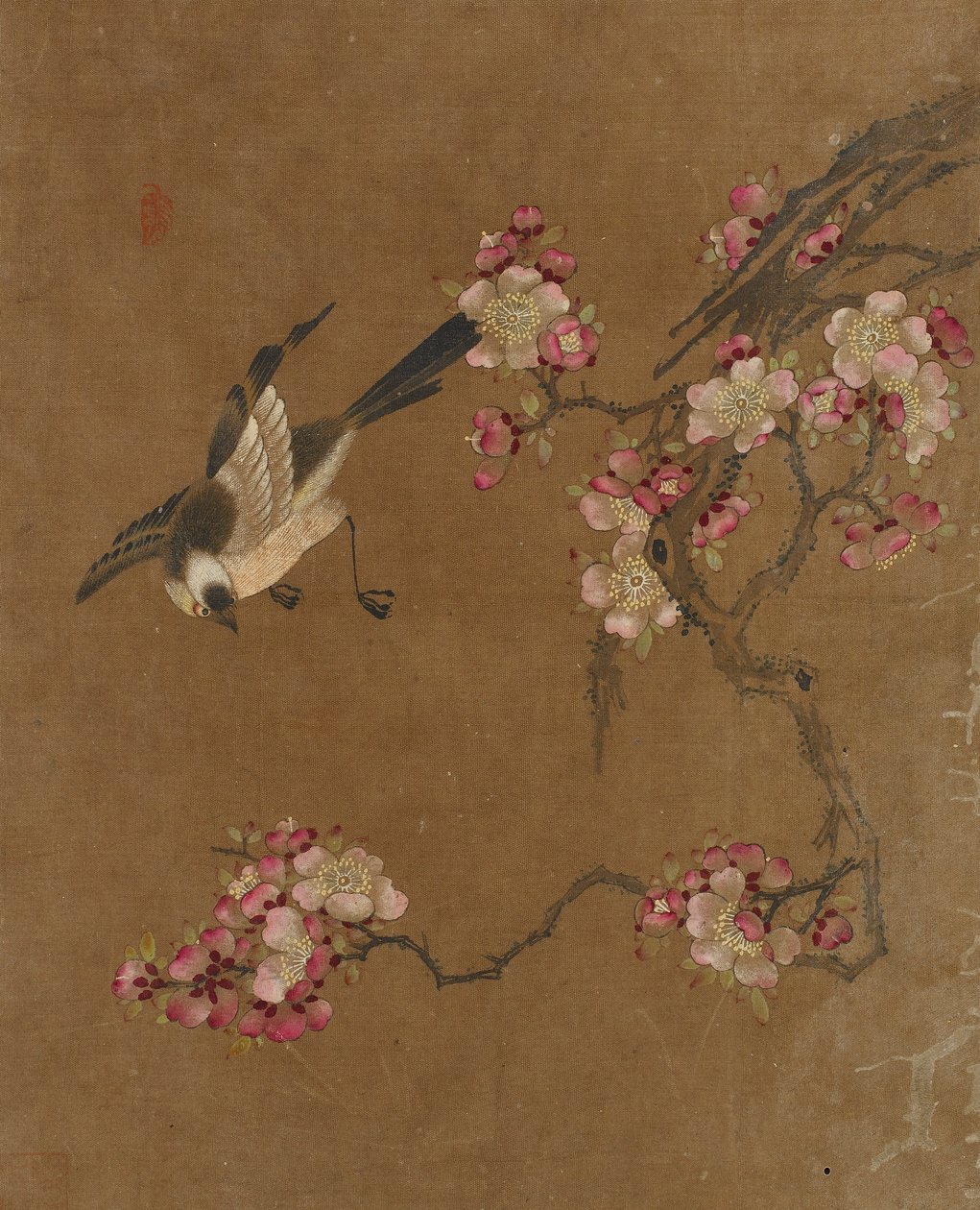 Ti bilder av fugler og blomster (farge på silke) av Ming Dynasty Chinese School