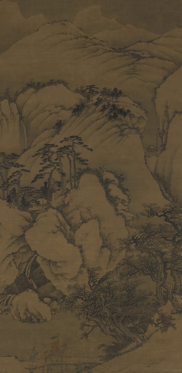 Vind og snø ved Ba-broen, 1400-1500-tallet av Ming Dynasty Chinese School