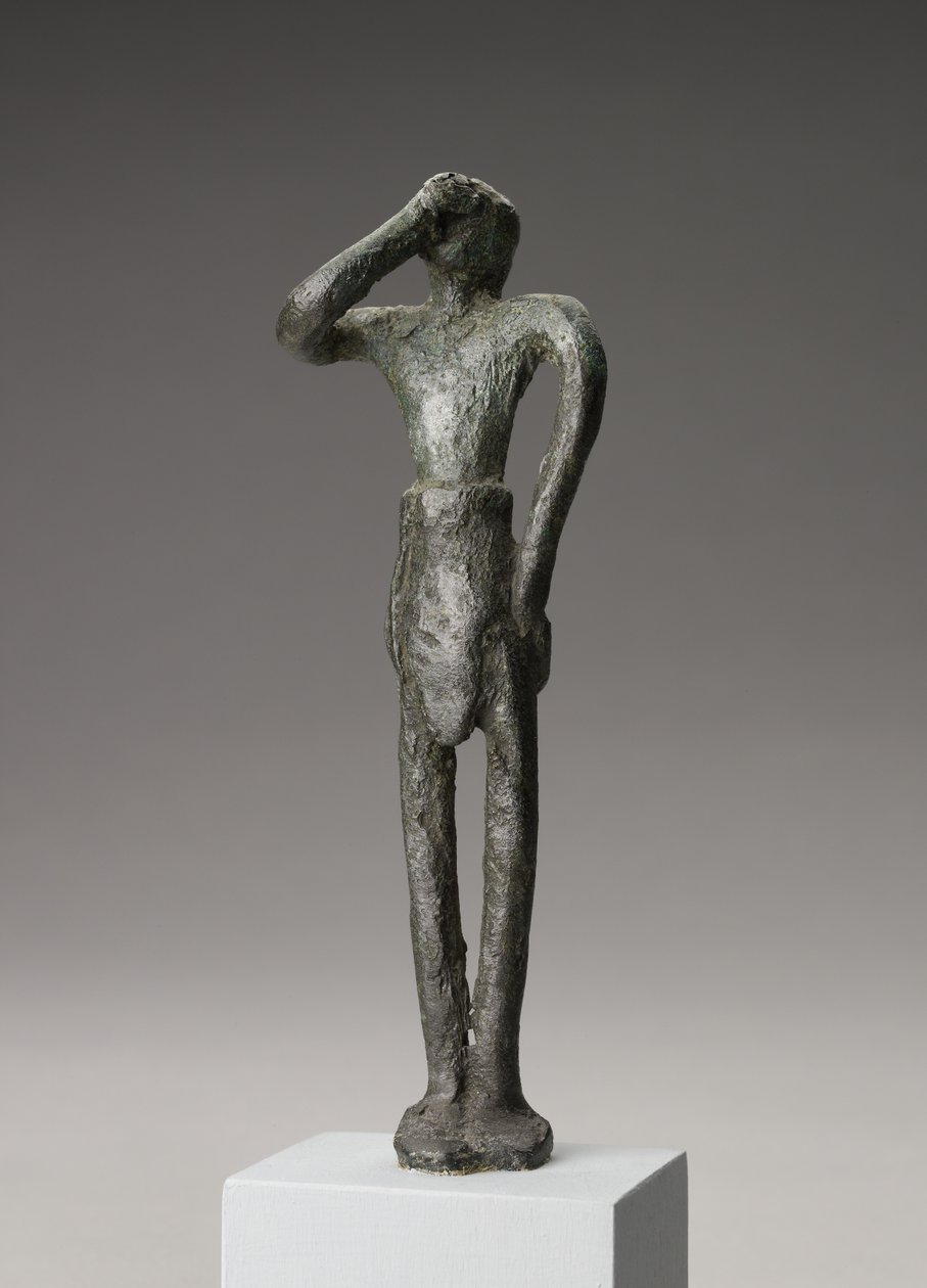 Mannlig votivfigur, mellomminoisk III periode - sen minoisk I periode (kobberlegering) av Minoan