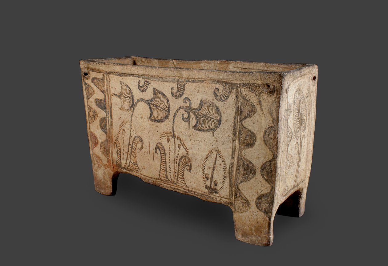 Malt kiste, Knossos, Kreta, ca. 1500 f.Kr. (malt keramikk) (for bakside se 419818) av Minoan