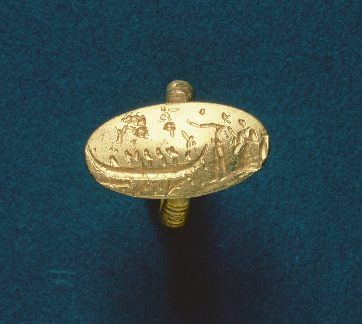 Seglring, sen minoisk, ca. 1500 f.Kr. (gull) av Minoan