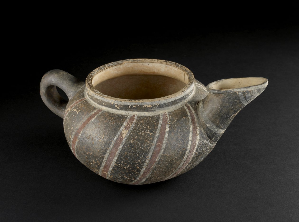 Vase med tut, Knossos, Kreta, ca. 1500 f.Kr. (malt keramikk) av Minoan