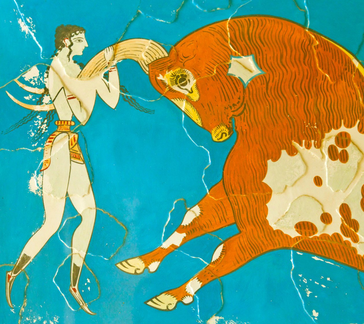 Toreador Fresco, Knossos, Kreta 1550-1450 f.Kr av Minoan