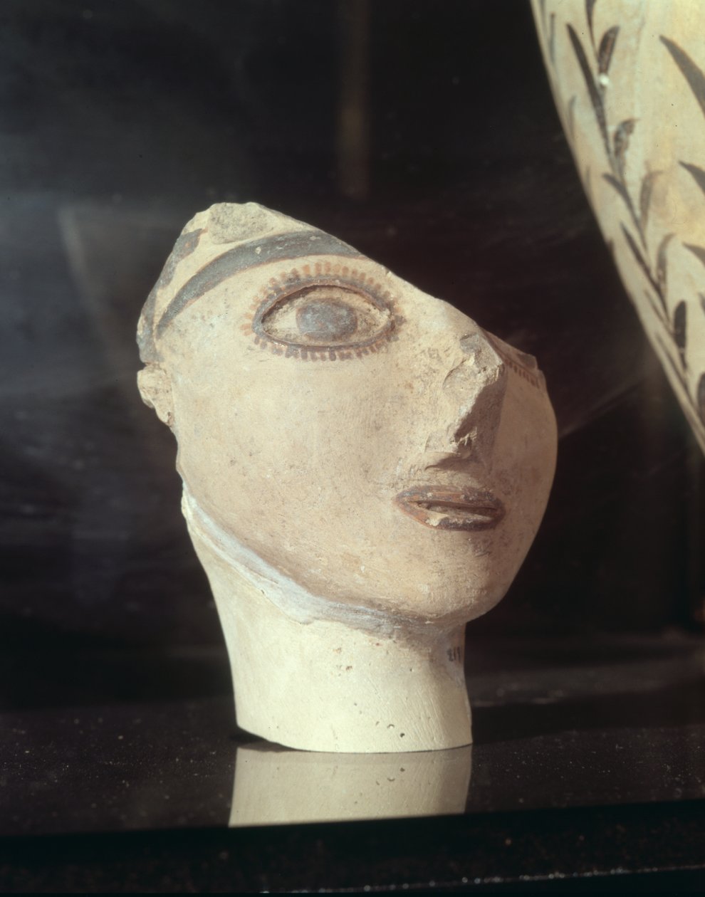 Hodet til en jente, fra Knossos-palasset, minoisk, 1700-1400 f.Kr. (gips) av Minoan