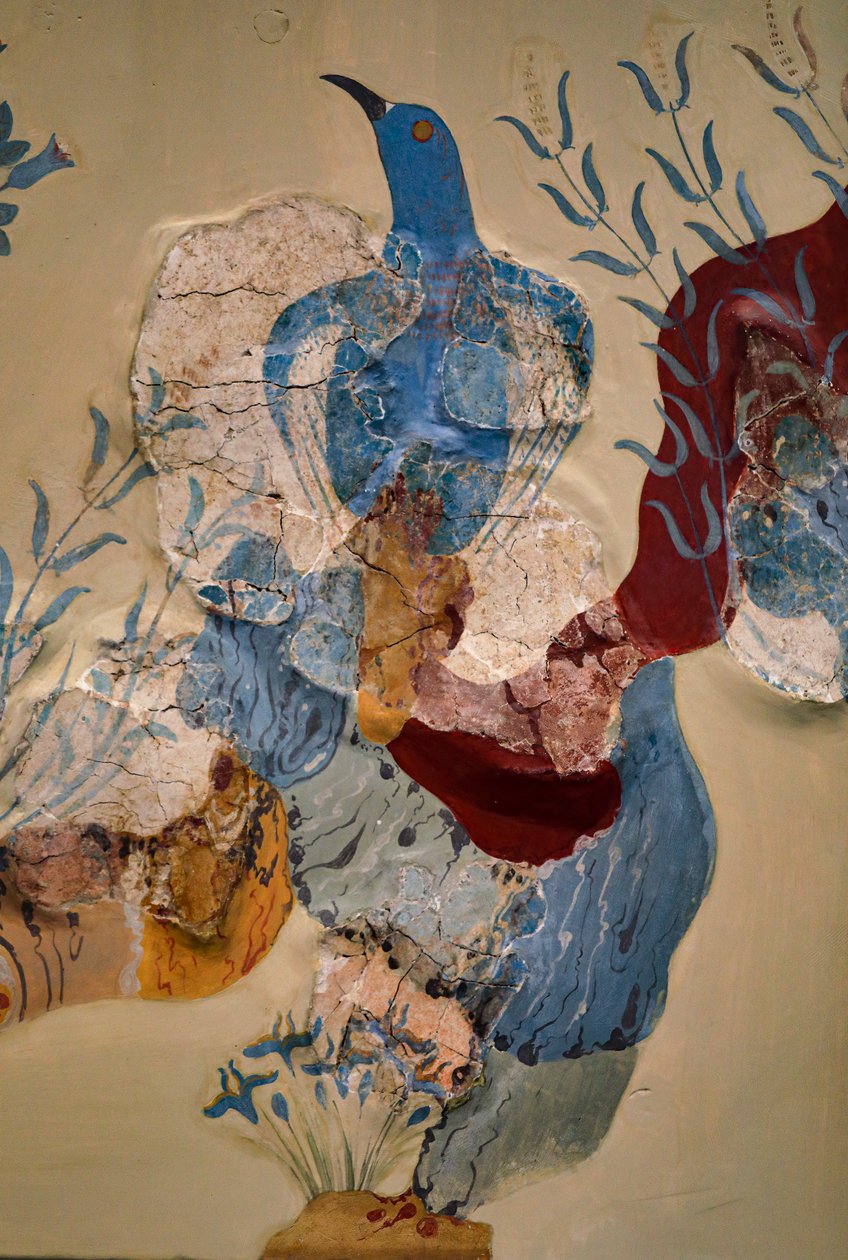 "Blue bird" Fresco eller "The blue bird of crete". Knossos av Minoan