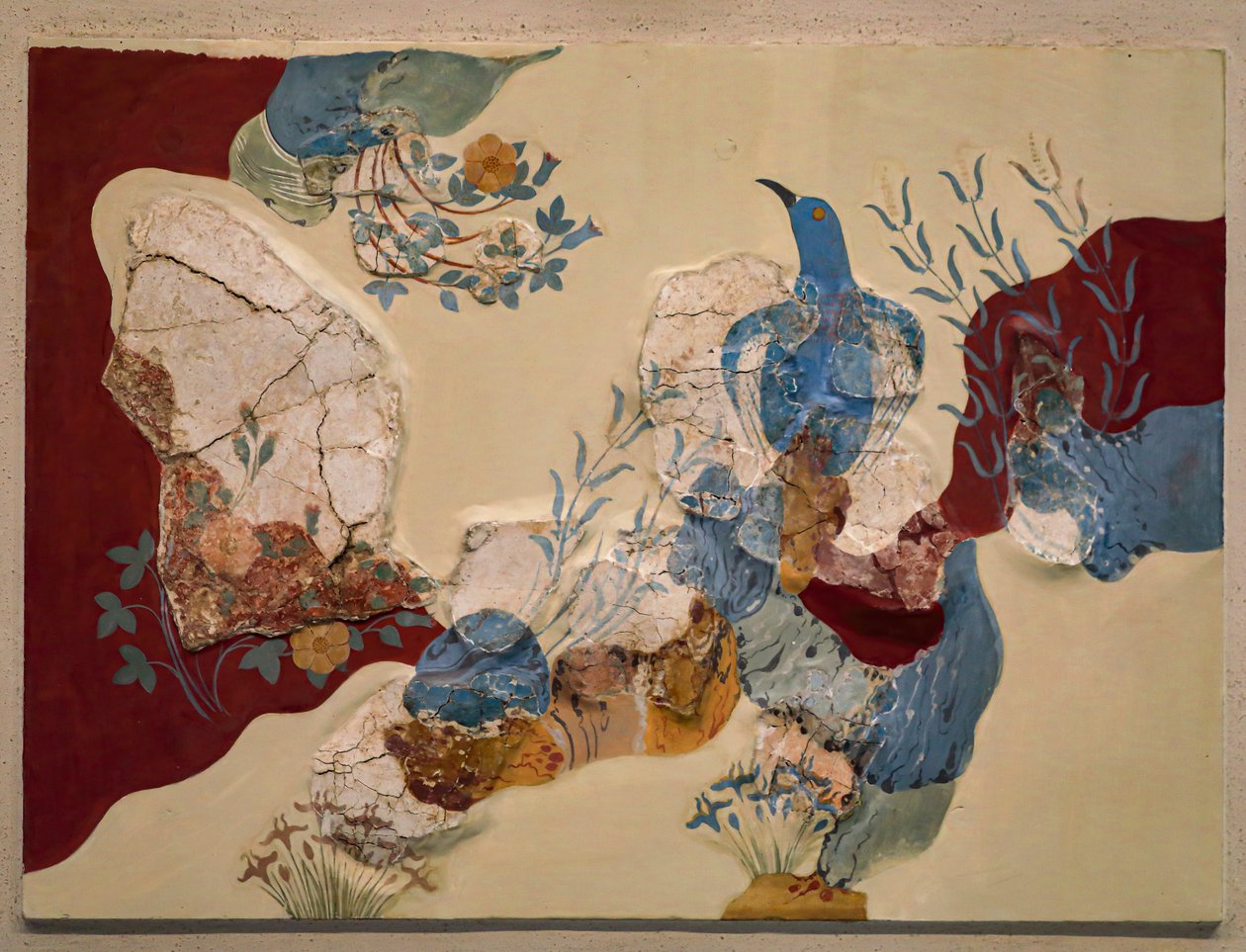 "Blue bird" Fresco eller "The blue bird of crete". Knossos av Minoan
