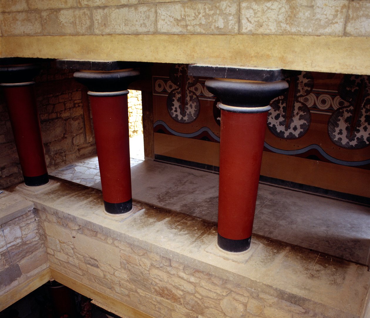 Gresk kunst: den store trappen til Knossos-palasset, Hellas. av Minoan