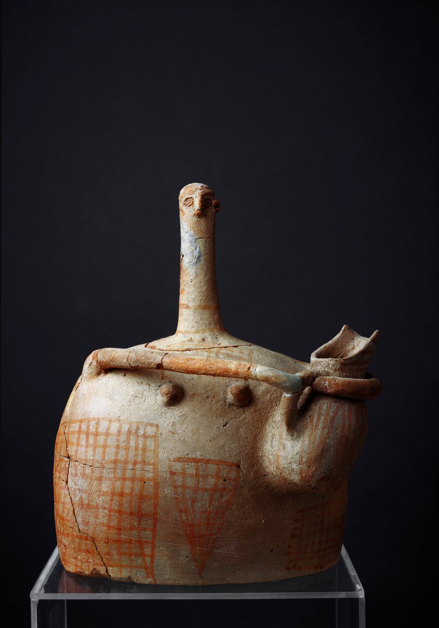 Minoisk sivilisasjon: terrakottaskulptur av feminin guddom (morgudinne?) fra Myrtos. 2300 f.Kr. Dim. 21,1 cm Kreta, museum for Agios Nikolaos (Saint Nicholas) av Minoan